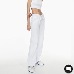 one time worn. wide leg heather cloudy white sweatpants. very comfy. size M